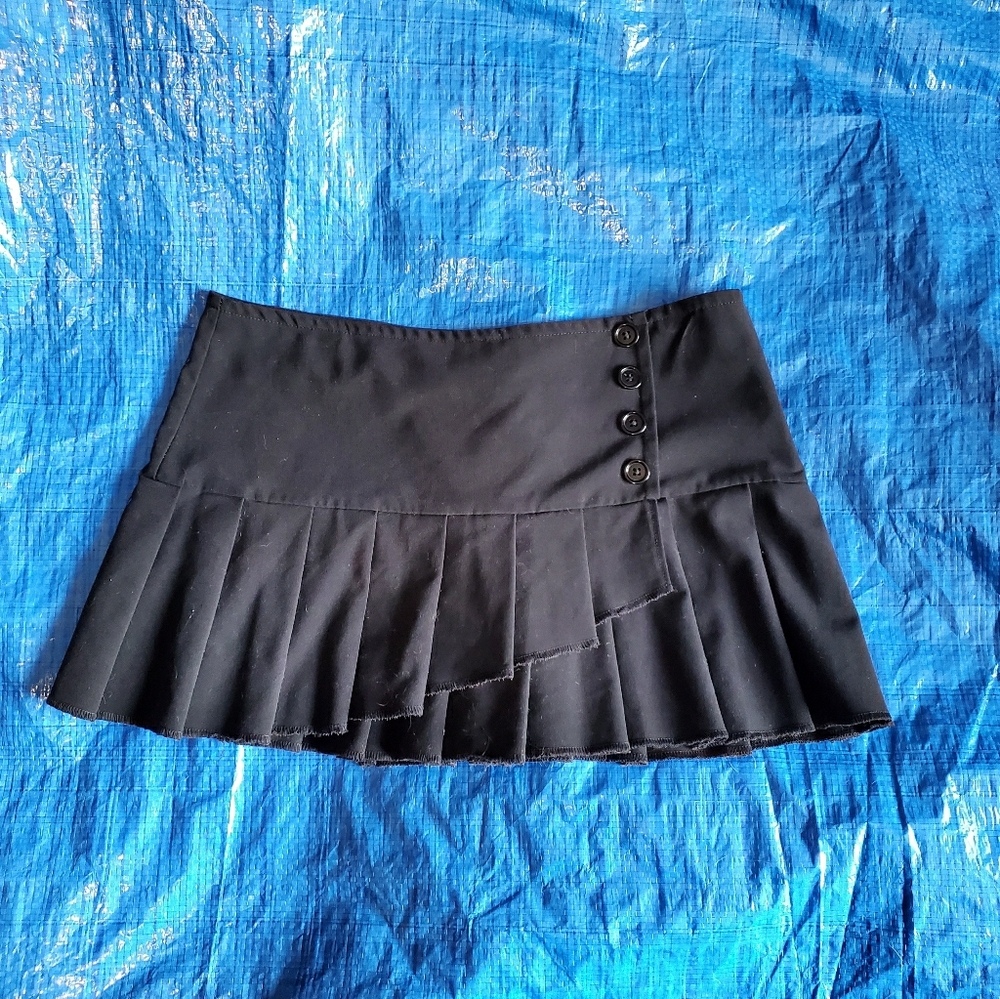 Nikka pleated faux wrap skirt